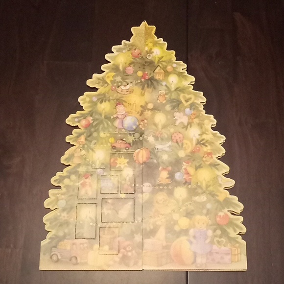 Vintage Advant Calendar Holiday Stand Up Christmas Tree - Picture 11 of 16
